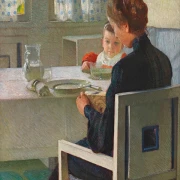 Mor og barn ved bordet - 1903