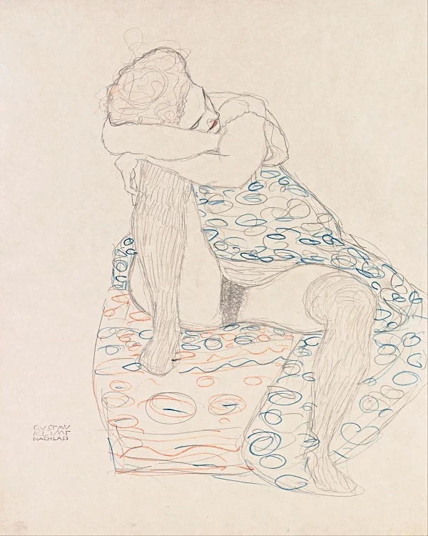 Siddende figur med samlet nederdel - 1910