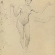 Stående kvindelig nøgen- og armstudie - 1906