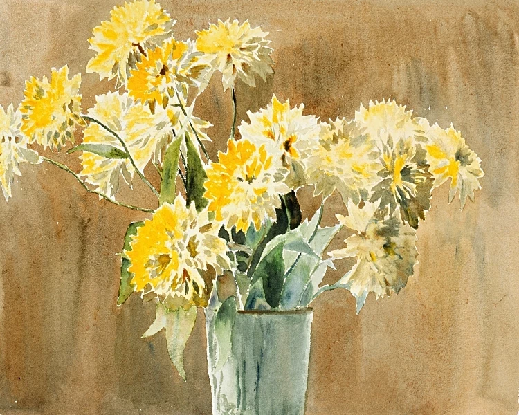 Vase med gule blomster - 1915
