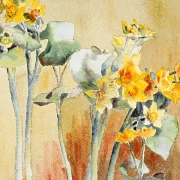 Gul og orange blomst - 1916