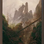 Felsenlandschaft im Elbsandsteingebirge - 1822