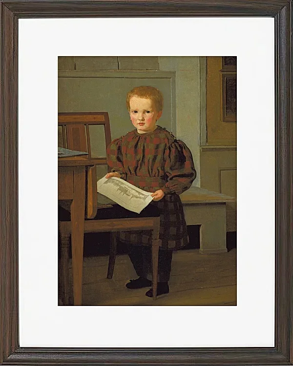 Christen Købke – Der Sohn des Malers C.W. Eckersberg, Julius, im Atelier seines Vaters – 1831 | Giclée Kunstdruck gerahmt