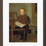 Christen Købke – Der Sohn des Malers C.W. Eckersberg, Julius, im Atelier seines Vaters – 1831 | Giclée Kunstdruck gerahmt