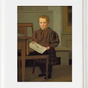 Christen Købke – Der Sohn des Malers C.W. Eckersberg, Julius, im Atelier seines Vaters – 1831 | Giclée Kunstdruck gerahmt