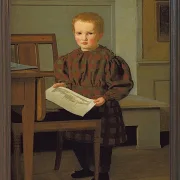 Christen Købke – Der Sohn des Malers C.W. Eckersberg, Julius, im Atelier seines Vaters – 1831 | Giclée Kunstdruck gerahmt