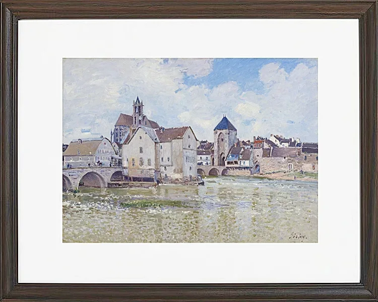 Alfred Sisley - Die Moret-Brücke und die Mühlen 1890 | Giclée Kunstdruck gerahmt