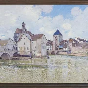 Alfred Sisley - Die Moret-Brücke und die Mühlen 1890 | Giclée Kunstdruck gerahmt