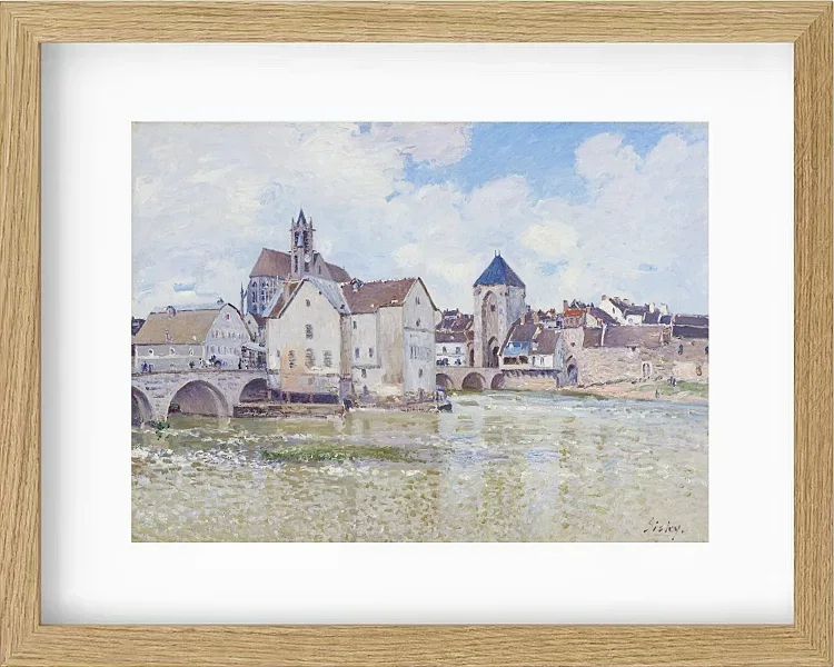 Alfred Sisley - Die Moret-Brücke und die Mühlen 1890 | Giclée Kunstdruck gerahmt