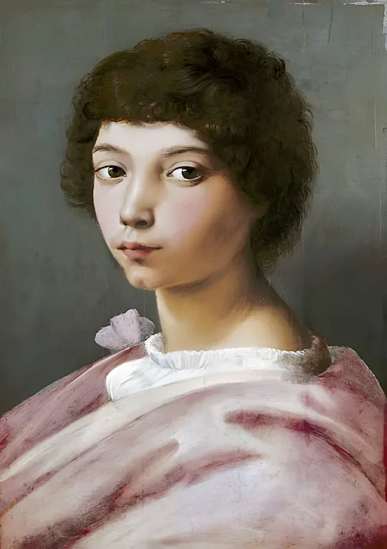 Raffael | Porträt eines jungen Mannes - 1517 | Giclée Kunstdruck gerahmt
