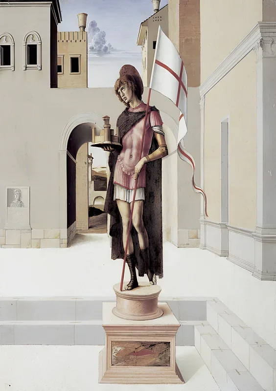 Giovanni Bellini | Der heilige Terentius - 1475 | Giclée Kunstdruck gerahmt