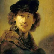 Rembrandt van Rijn | Selbstporträt mit Samtbaskenmütze – 1634 | Gerahmter Kunstdruck | Barock | formida