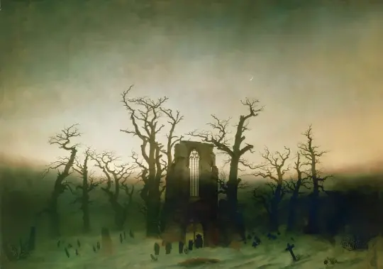Caspar David Friedrich | Kloster i Egeskoven - 1810 | Indrammet kunsttryk | Romantic | formida