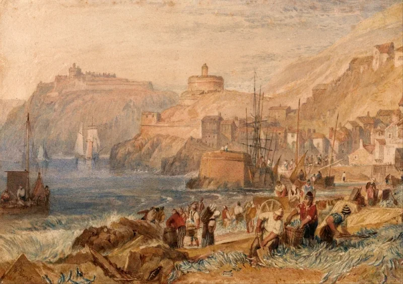 William Turner | St. Mawes, Cornwall - 1823 | Indrammet kunsttryk | Romantic | formida