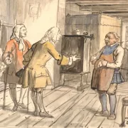Wilhelm Marstrand | Besøg af byrådsmedlemmer for at lykønske – 1845 | Indrammet kunsttryk | Danmarks Guldalder