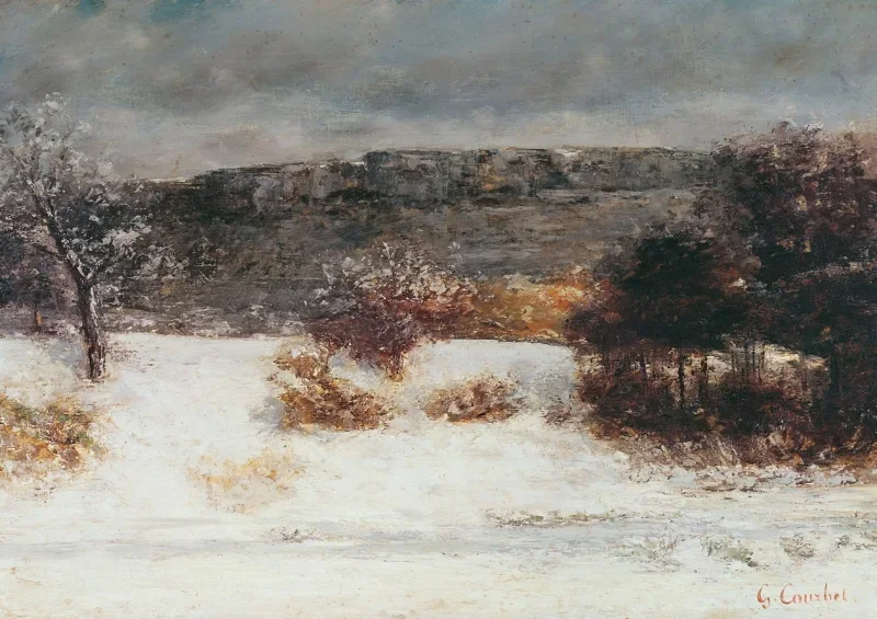 Gustave Courbet | Verschneite Landschaft - 1876 | Gerahmter Kunstdruck | Realismus