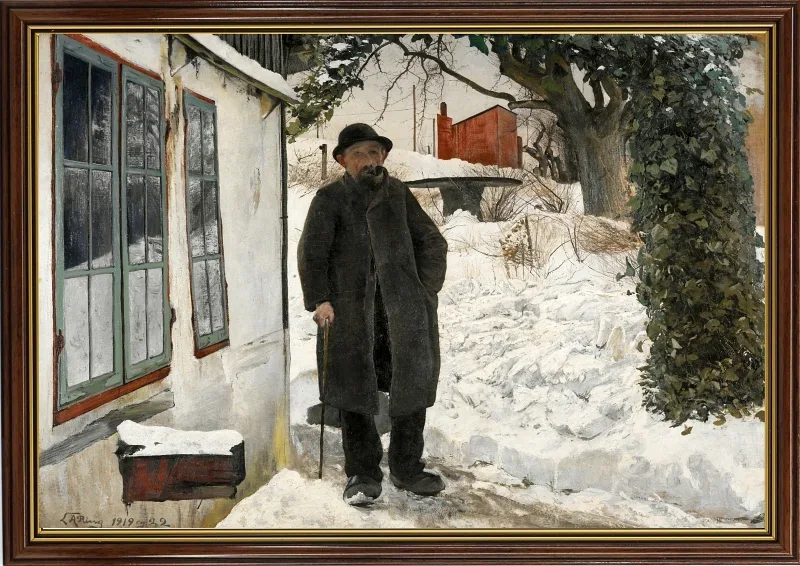 Laurits Andersen Ring | Am alten Haus – 1919 | Gerahmter Kunstdruck | Realismus