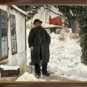 Laurits Andersen Ring | Am alten Haus – 1919 | Gerahmter Kunstdruck | Realismus