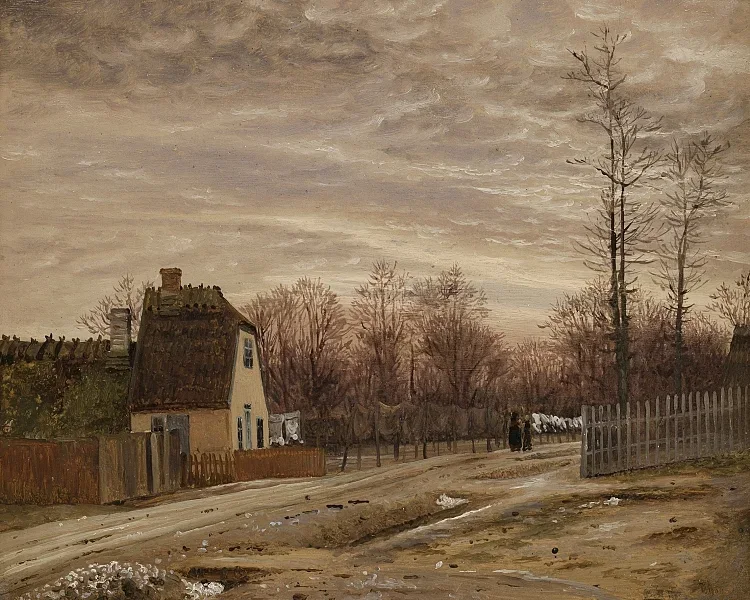 Abend nach Tauwetter. Taabæk, nördlich von Kopenhagen - 1850