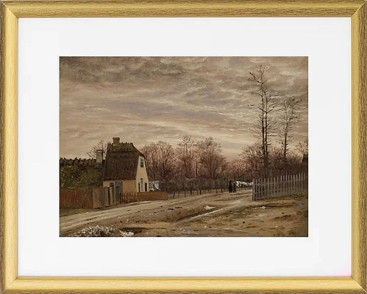 Abend nach Tauwetter. Taabæk, nördlich von Kopenhagen - 1850