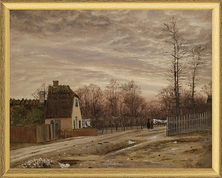 Abend nach Tauwetter. Taabæk, nördlich von Kopenhagen - 1850