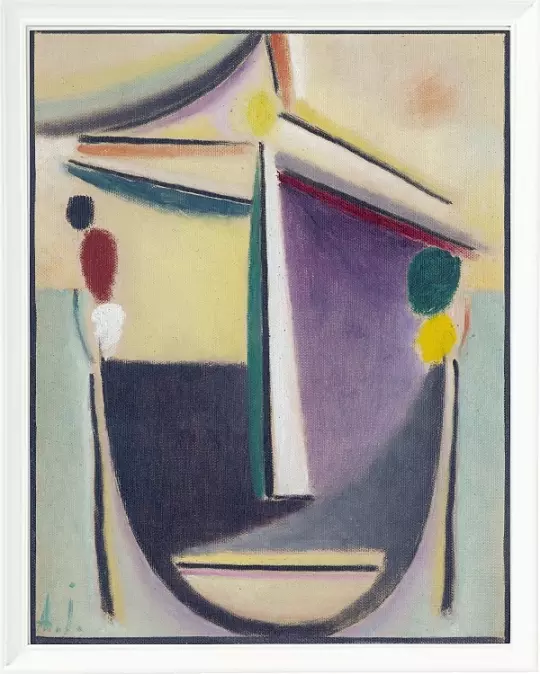 Abstrakter Kopf, Schwarz-Gelb-Lila - 1922