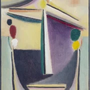 Abstrakter Kopf, Schwarz-Gelb-Lila - 1922