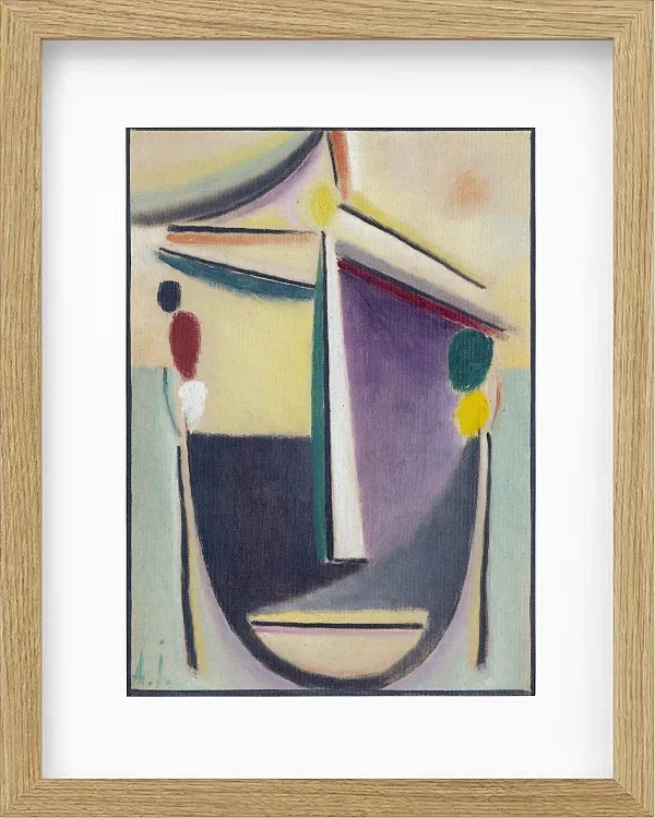 Abstrakter Kopf, Schwarz-Gelb-Lila - 1922