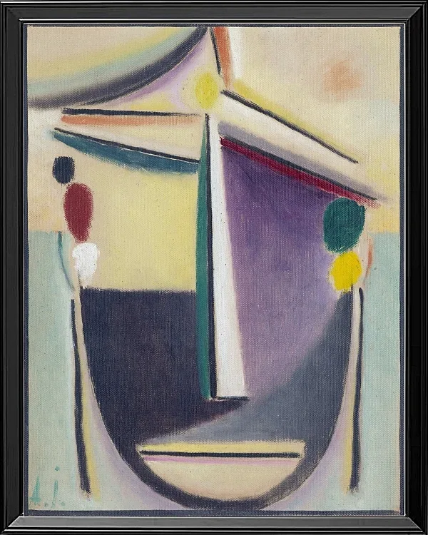 Abstrakter Kopf, Schwarz-Gelb-Lila - 1922