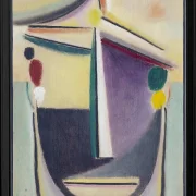 Abstrakter Kopf, Schwarz-Gelb-Lila - 1922