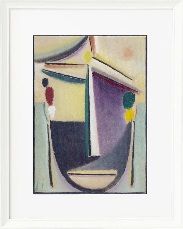 Abstrakter Kopf, Schwarz-Gelb-Lila - 1922