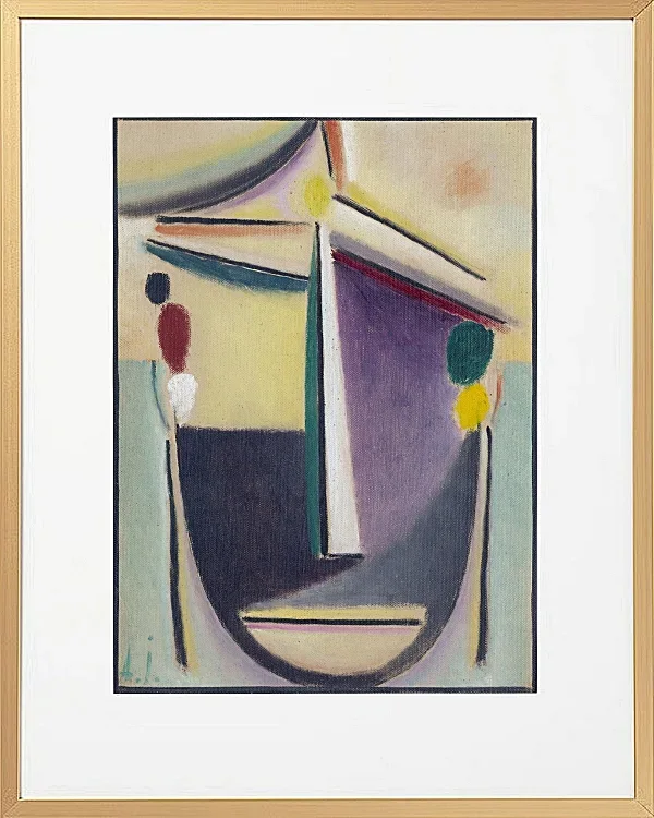 Abstrakter Kopf, Schwarz-Gelb-Lila - 1922