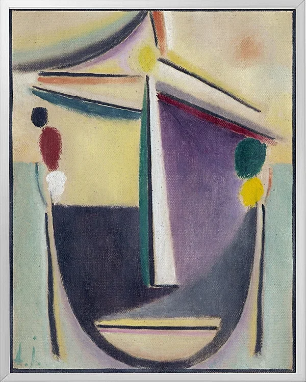 Abstrakter Kopf, Schwarz-Gelb-Lila - 1922