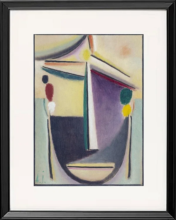 Abstrakter Kopf, Schwarz-Gelb-Lila - 1922