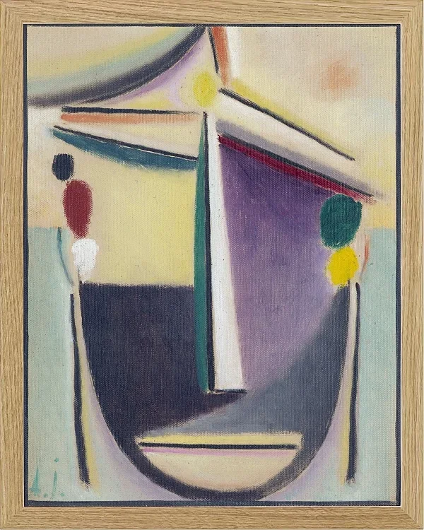 Abstrakter Kopf, Schwarz-Gelb-Lila - 1922