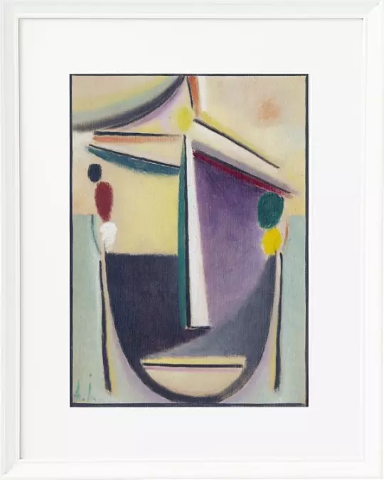 Abstrakter Kopf, Schwarz-Gelb-Lila - 1922