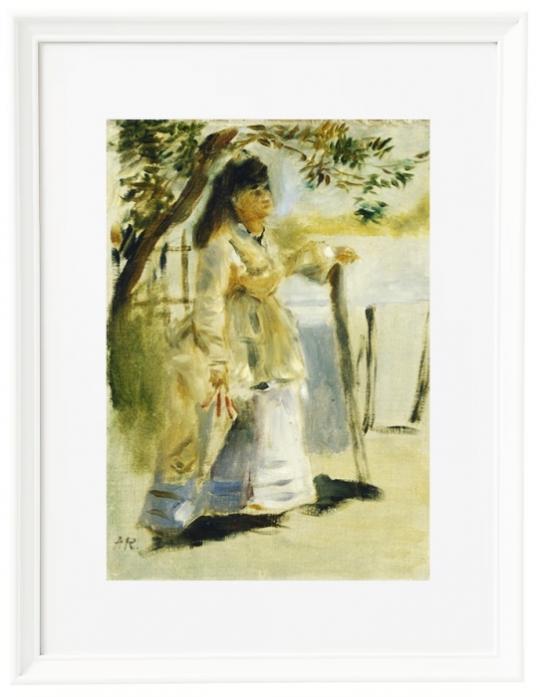 Frau an einem Zaun - 1866
