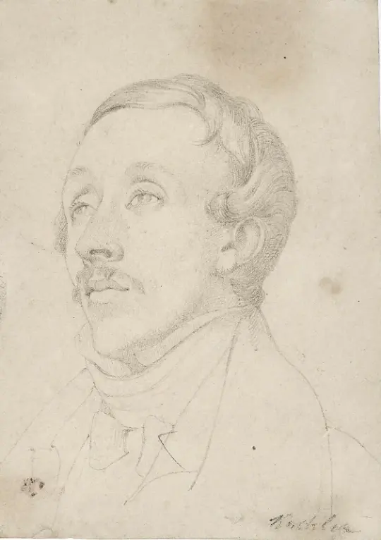 Albert Küchler | Portræt af H.C. Andersen - 1834 | Indrammet kunsttryk | Danmarks Guldalder | formida