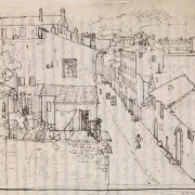 Albert Küchler | Rom, Via Sistina - 1886 | Indrammet kunsttryk | Danmarks Guldalder | formida