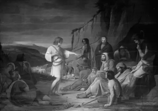 Albert Küchler | Josef forklarer en drøm for sine brødre – 1833 | Indrammet kunsttryk | Danmarks Guldalder | formida