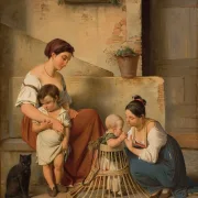 Albert Küchler – Eine römische Straßenszene 1833 | Giclée Kunstdruck gerahmt