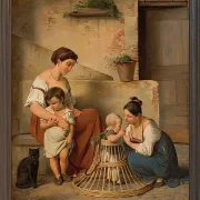 Albert Küchler – Eine römische Straßenszene 1833 | Giclée Kunstdruck gerahmt