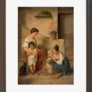 Albert Küchler – Eine römische Straßenszene 1833 | Giclée Kunstdruck gerahmt
