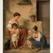 Albert Küchler – Eine römische Straßenszene 1833 | Giclée Kunstdruck gerahmt