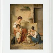 Albert Küchler – Eine römische Straßenszene 1833 | Giclée Kunstdruck gerahmt