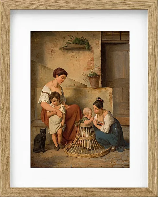 Albert Küchler – Eine römische Straßenszene 1833 | Giclée Kunstdruck gerahmt
