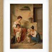 Albert Küchler – Eine römische Straßenszene 1833 | Giclée Kunstdruck gerahmt