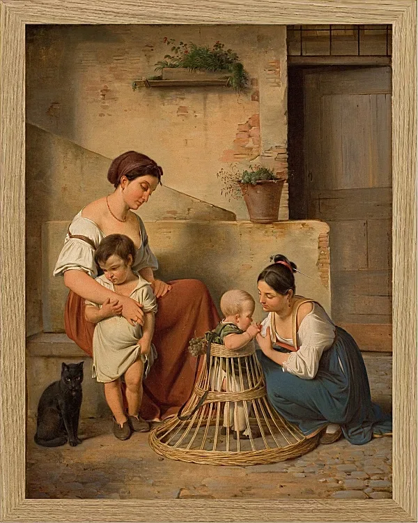Albert Küchler – Eine römische Straßenszene 1833 | Giclée Kunstdruck gerahmt