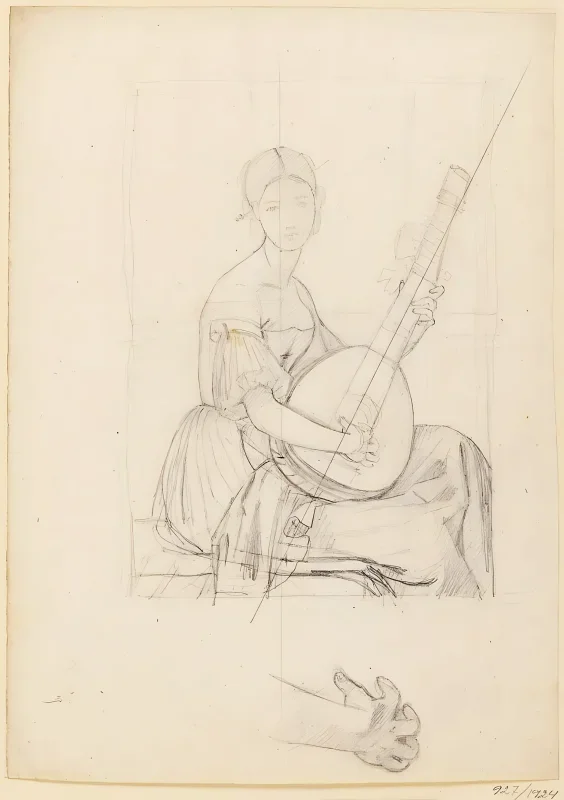 Albert Küchler | Luttspiller - 1830 | Indrammet kunsttryk | Danmarks Guldalder | formida