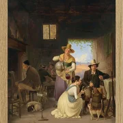 Albert Küchler – Jäger in einer Taverne 1834 | Giclée Kunstdruck gerahmt